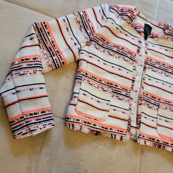 Anthropolgie Belle Vere Southwestern Fringe Tweed Jacket - Picture 3 of 12